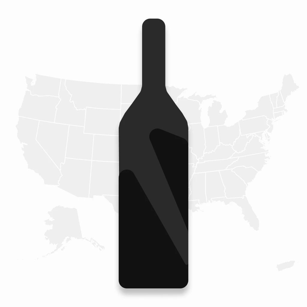 Black silhouette of a wine bottle on a white map of the United States