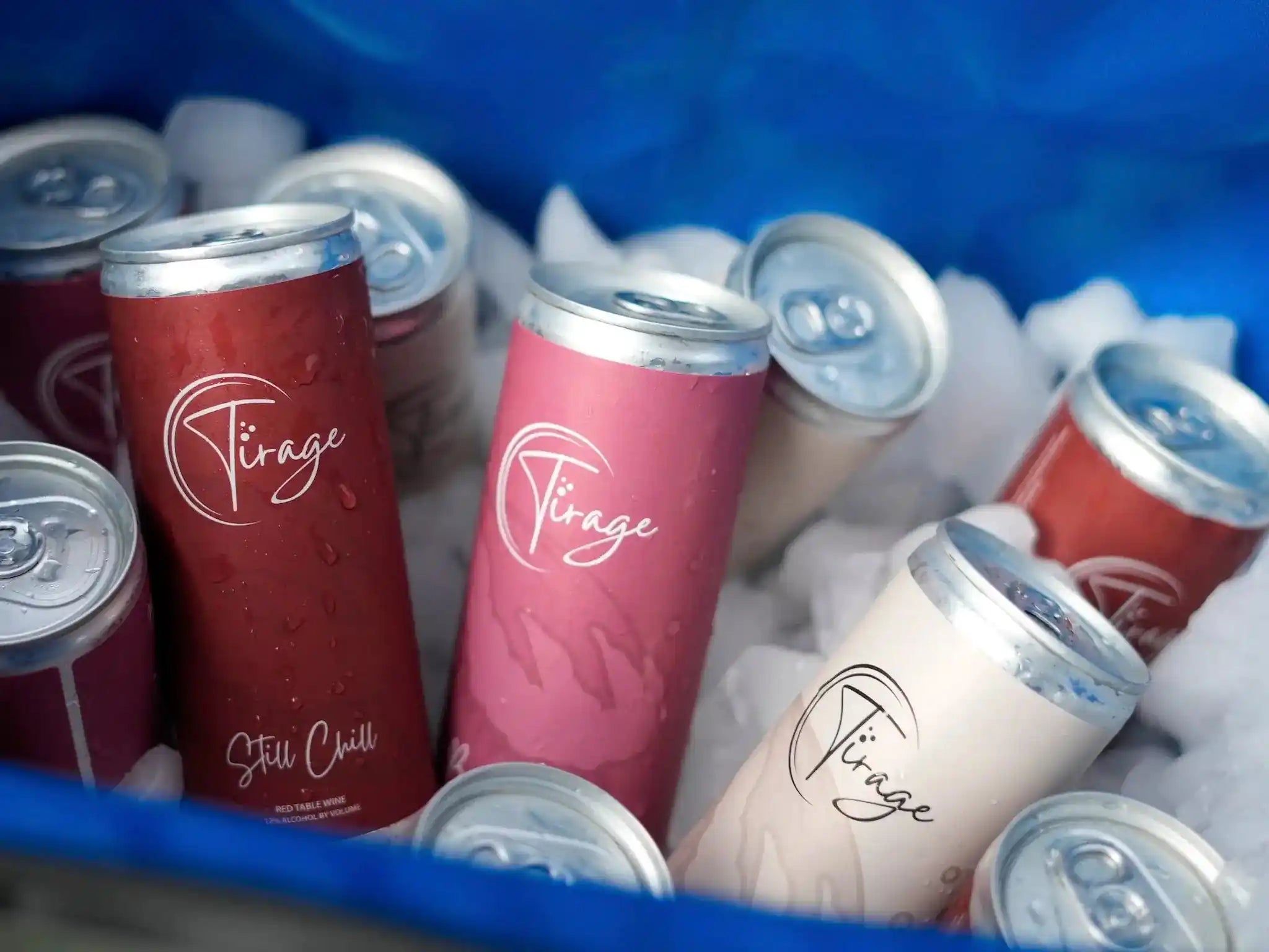 Firage cans in a cooler with ice